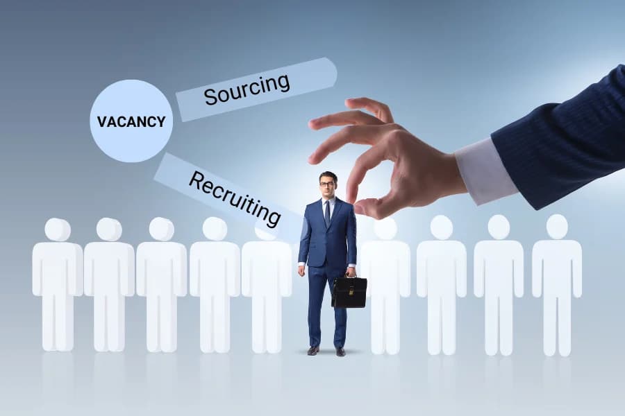 Sourcing vs Recruiting Graphic
